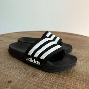 Adidas Little Kids Size 13 Slide Style Sandals Black Slip On Shoes